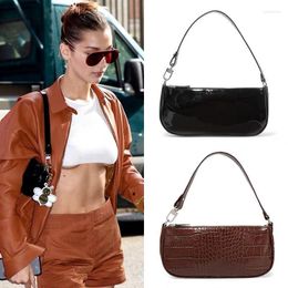 Evening Bags French Niche Design Bag Retro Armpit Baguette Crocodile Pattern Handbag Temperament Celebrity