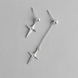 Dangle Earrings S925 Sterling Silver Drop Earring Fashion Designer Simple Geometric Cross For Women Lady Wedding Gift