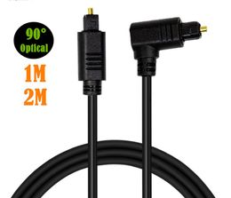 90 Degree Digital Fibre Optical Audio Cable Adapter Toslink Gold Plated 1m 2m SPDIF Cables OD4.0 OD5.0