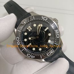 VSF Mens Automatic Watches Men's 42mm 007 Limited Edition Black Dial Ceramic Bezel Rubber Bracelet Diver Sport VS Factory Cal.8800 Movement Watch