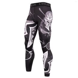 Men's Pants Joggers Men Sweatpants Sports Lycra Tights Compression Trousers Printed Fitness Training Legging Running Jogger For
