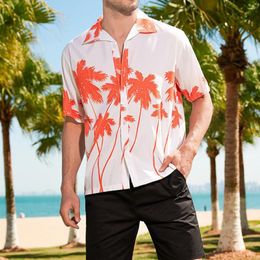 Men's Casual Shirts Hawaii Banana Print Short Sleeves Summer Tops Loose Single-breasted Beach Shirt Soft Fabric Breathable Men For Vacation
