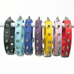 Dog Collars Pet Collar PU Leather Spikes Rivet Anti-bite Neck Strap Puppy Cat Leash For Small Large Dogs Cats Accessories