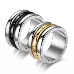 Titanium Stainless Steel Ring Fidget Ring Anxiety Relief For Women Men