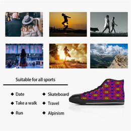 Men Stitch Shoes Custom Sneakers Canvas Women Fashion Black White Mid Cut Breathable Walking Jogging Color175