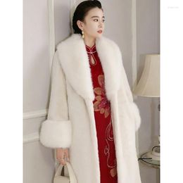 Women's Fur Faux Jacket Women 2022 Winter Temperament Slim Imitation Mink Fleece Coat Female Collar Large Size Thick Outerwear