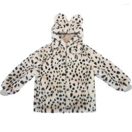 Women's Fur Faux Coats Womens Leopard Winter Jackets Women Lambswool Thick Warm Outerwear Lady Trendy Femme Clothing