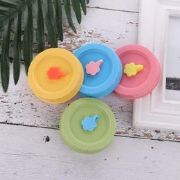 Storage Bottles 4Pcs Plastic Lids Straw Hole Mason Jar Covers 70mm Inner Diameter Canning Caps Drinking Cup Lid Glass Bottle Cover
