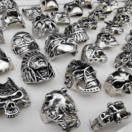 Skull Rings For Men Wholesale Bulk Biker Punk Jewelry 20 Pieces Lot