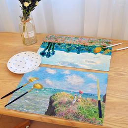 Table Mats Placemat For Dining Monet Impression Oil Painting Series Pads Decorative Tablemats Kitchen Dinning Room
