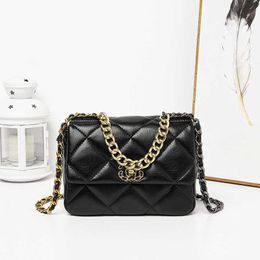 Stores Wholesale Design Bags Low Prices Ouyang Nana's Same Net Red Chain Leather Rhombus Messenger Personality Thick Decorative Buckle