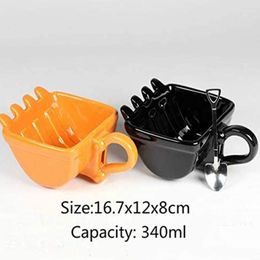 Mugs 340ml Funny Excavator Bucket Model Coffee Creative For Dessert Plastic Mug Cups Gift Cake Cup