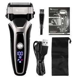 Electric s USB Rechargeable Electric Stainless Steel Shaving Machine Men 3D Triple Floating Blade Razor Barber Trimmer 221119
