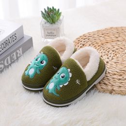 Slipper Cute Little Dinosaur Baby s Winter Warm Kids Furry Cotton s Boys Girls Soft Anti Slip Home Comfort 221121