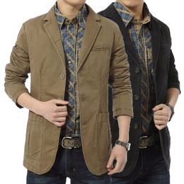 Men's Suits Blazers Autumn Spring Men Casual Cotton Denim Parka slim fit Jackets Army Green Khaki Big Size M -XXXXL 221121