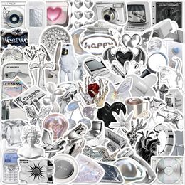 Pack of 60Pcs Silver Graffiti Stickers No-Duplicate Waterproof Vinyl Sticker for Luggage Skateboard Notebook Laptop Water Bottle Phone Case Guitar Car Decals