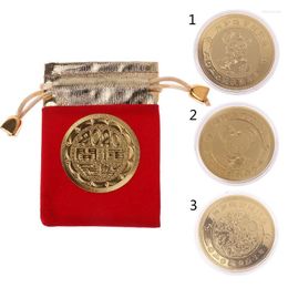 Jewelry Pouches 2022 Year Rat Commemorative Coin Chinese Zodiac Souvenir Golden Mouse Collection Art Craft With Gift Bags