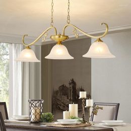 Pendant Lamps Simple Modern Glass Chandelier Personality Luxury Dining Room Copper Lamp High-end Atmospheric Long Living