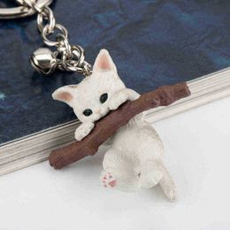 Keychains Classic Creative Cartoon Branch Cat Keychain Cute Kitten Doll Car Key Chain Pendant Accessories Pet Pendant Jewelry Gift T220909