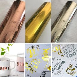 Window Stickers 1 Roll Gold Silver Rose PVC Self Adhesive Mug DIY Handmade Film