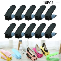 Clothing Storage 10pcs Adjustable Shoe Organiser Footwear Support Slot Space Saving Cabinet Closet Stand Shoes Rack Organisers