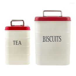 Storage Bottles 2Pcs Air Tight Metal Jar With Lid Coffee Beans Tea Spice Sugar Biscuits Oatmeal Sealing Box Kitchen Container