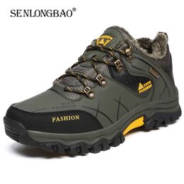 Boots Winter Warm Plush Snow boots High Quality Waterproof Leather Men Outdoor Rubber Lace-Up Ankle Sneakers Size39-47 221119