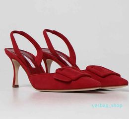 Elegant Design Maysli Buckle Sandals Shoes Slingback Pointed Toe Pumps Women Sexy Party Wedding Stiletto High Heels EU35-43