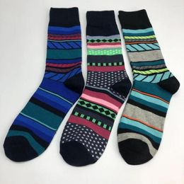 Men's Socks Striped Sports Iong Retro Literary Trend Cotton Fashion Art Contrast