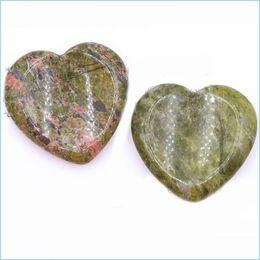 Stone Healing Chakra Love Heart Pocket Palm Unakite Worry Stone For Anxiety Reiki Ncing Rocks Gemstone Farmhouse Kitchen Home Drop D Dheby