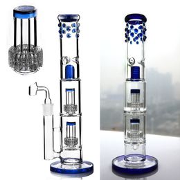 15.8 Inch Thick Glass Hookahs Bong Bubbler with Honeycomb Matrix Perc Tall Oil Burner Dab Rig Water Pipes for Smoking with 18mm Joint