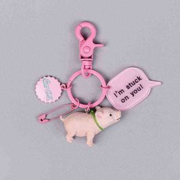 Keychains Piggy Puppy Kitten Doll Car Keychain Cute Girl Creative Small Gift Fashion Trend Bag Pendant T220909