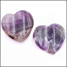 Stone Natural Pink Aventurine Heart Stones Polished Tumbled Gemstones Love Carved Palm Worry Stone For Healing Reiki Jewellery Making Dhkzz