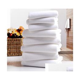 Towel White Towel El Towels Soft Microfiber Fabric Home Cleaning Face Bathroom Hand Hair Bath Drop Delivery Garden Textiles Dhsvt