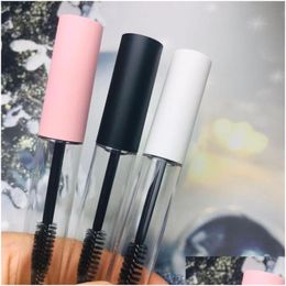 Storage Bottles Jars 10Ml Empty Mascara Tube Clear Eyelash Bottle Frosted White Pink Lid Cosmetic Packing Container Drop Delivery Dhxax