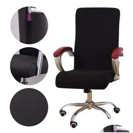 Chair Covers Jacquard Fabric Office Chair Er Computer Elastic Armchair Slipers Seat Arm Ers Stretch Rotating Lift Drop Delivery Home Dhiwj