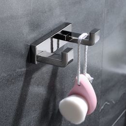 Hooks Rails SUS 304 Towel Double Robe Stainless Steel Chrome Finish Wall Hanger for Bathroom 221121