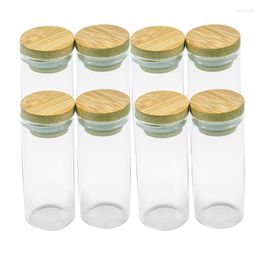 Storage Bottles 30x70mm 30ml Clear Glass Bottle With Bamboo Cap Jars For Powder Sand Snack Candy Honey Food Grade 30CC Seal Vials