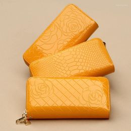 Wallets Wallet Yellow Women's Long Leather Large Capacity Gold Bag Purse Carteira Masculina