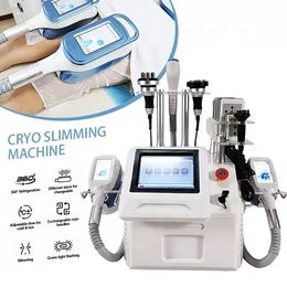 Cool Slimming Sculpting Machine 360 Degree Cryolipolysis Fat Freezing Equipment 7 In 1 Cavitation Ultrasound Radio Frequency Device Lipo Laser Pads For Cellulite