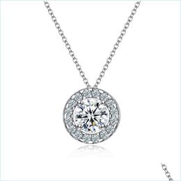 Pendant Necklaces Cubic Zirconia Diamond Necklace Crystal Ring Pendant Women Necklaces Wedding Fashion Jewelry Drop Delivery Pendants Dhisl