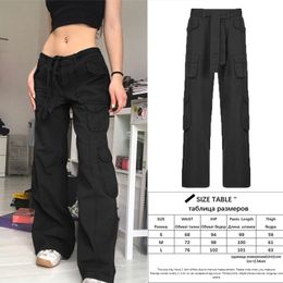 Womens Pants Capris Casual Cargo Low Waist Vintage Grey Loose Streetwear Baggy Jeans Women Oversized High Street Sexy Y2K Straight Trousers 221121