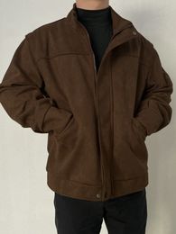 Men's Jackets Gmiixder Autumn Winter Padded Workwear Jacket Unisex Dark Corlor Cargo Baseball Coat Men's Japan Style Niche Safari Suede Jacket 221121