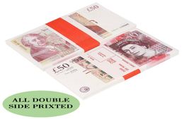 Play Paper Printed Money Toys Uk Pounds GBP British 50 commemorative Prop Money toy For Kids Christmas Gifts or Video Film84583698U9H