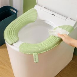 Toilet Seat Covers Universal Waterproof Cover Mat Bathroom With Handle Thickened Soft Water-Scrubable Accessories