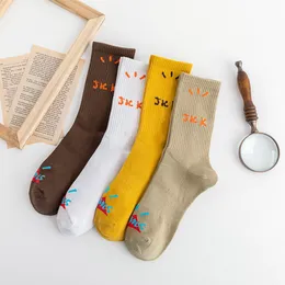 European and American Fashion Four Colors Long Socks Trendy Mid-Calf Length Sports Sock Breathable Cotton Socks Sports Women Men