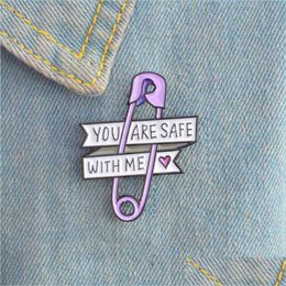 Pins Brooches Letter Safety Pin Brooch Heart Charm Brooches Enamel Lapel Pins For Love Couple Women Men Fashion Jewellery Drop Deliver Dhxhr