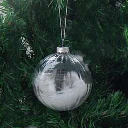 Christmas Decorations 30pcs/pack Diameter 6cm Mini Size Transparent Striped Glass Ball Home Decoration Day Tree Pendant Hanging Globe