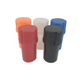 Wholesale Plastic Smoking Jar Bottle Container Grinders Herb Tobacco Storage and Grinding Two Use Shredder Hand Grinder Mix Colors