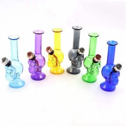 Mini Colourful Glass Portable Removable Pipes Kit Dry Herb Tobacco Philtre Metal Bowl Waterpipe Innovative Design Hookah Smoking Shisha Cigarette Bong Holder